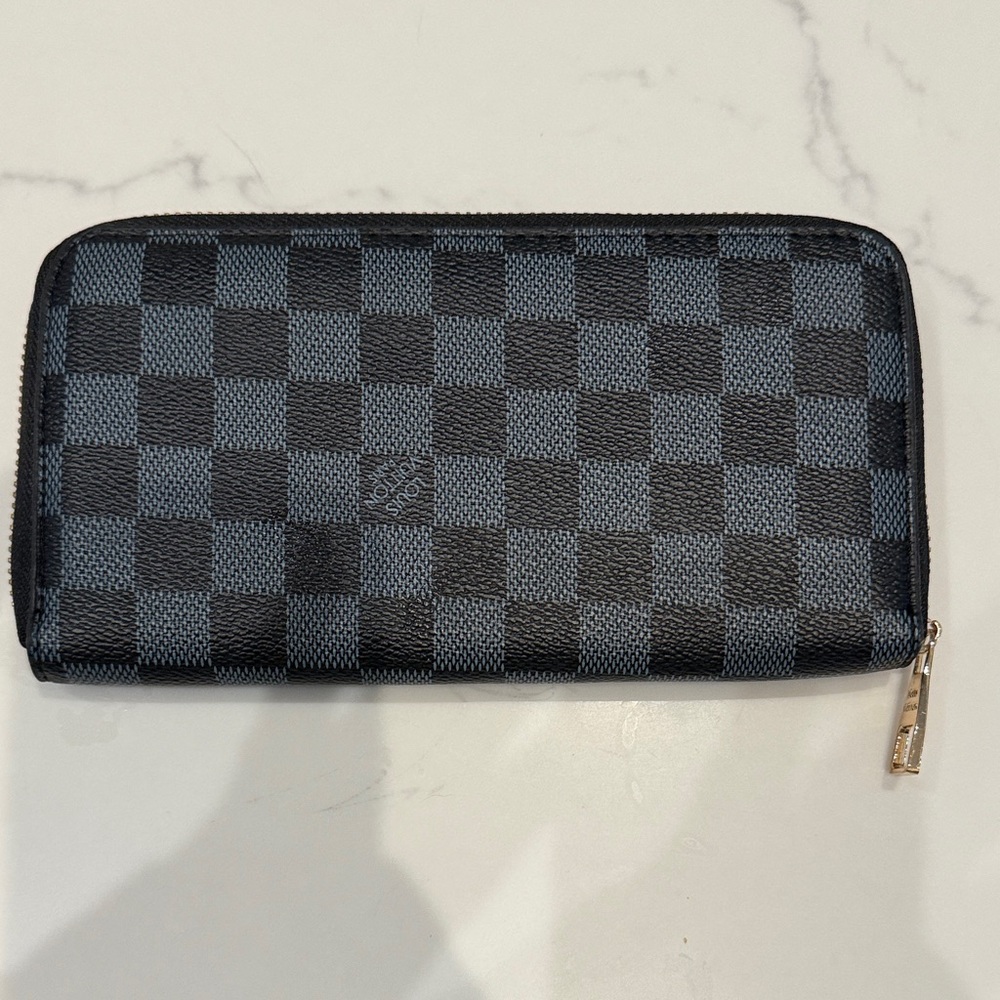 Checkered Black and Gray Clutch